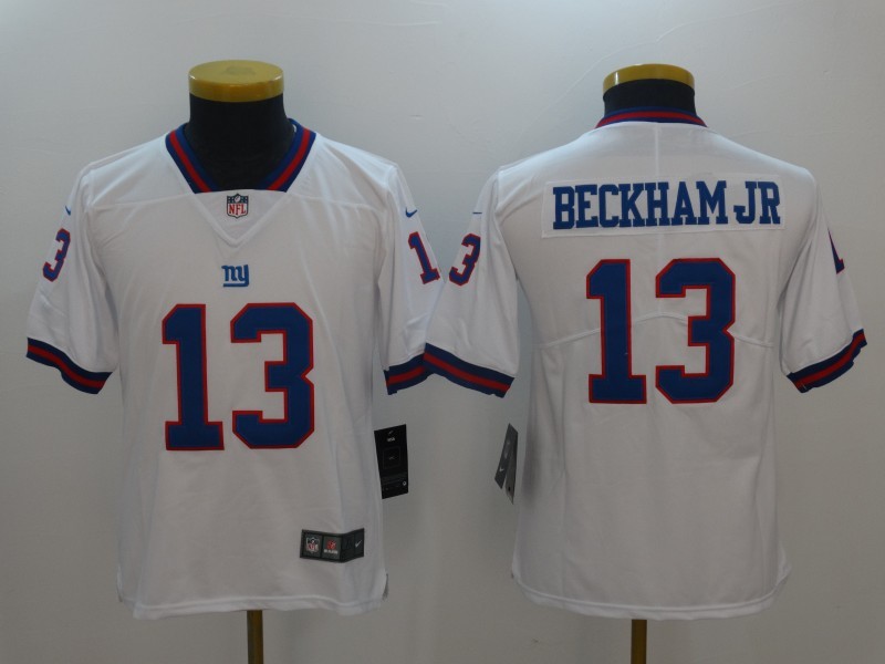 Youth New York Giants #13 Beckham jr Navy White Color Rush Limited Jersey